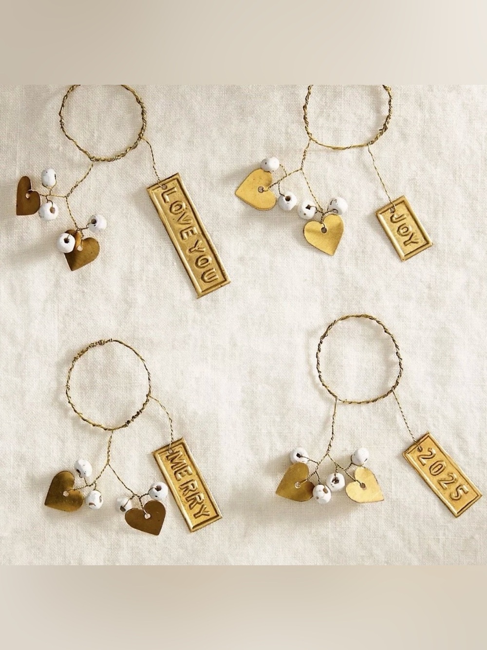 Anthropologie X Terrain Ornament Charms, Set of 4, Heart